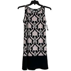 NWT Ronni Nicole Women’s Size Medium Sleeveless Black Pink Pullover Dress